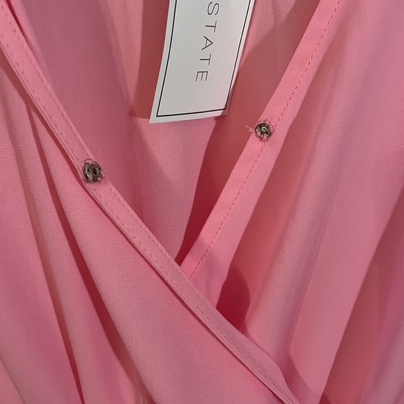 1. State Bubblegum Pink Semi-sheer Peasant Blouse Size Small - Picture 6 of 14